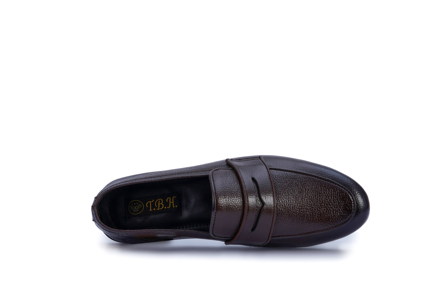 Men’s Classic Black Leather Penny Loafers – Formal Slip-On Shoes