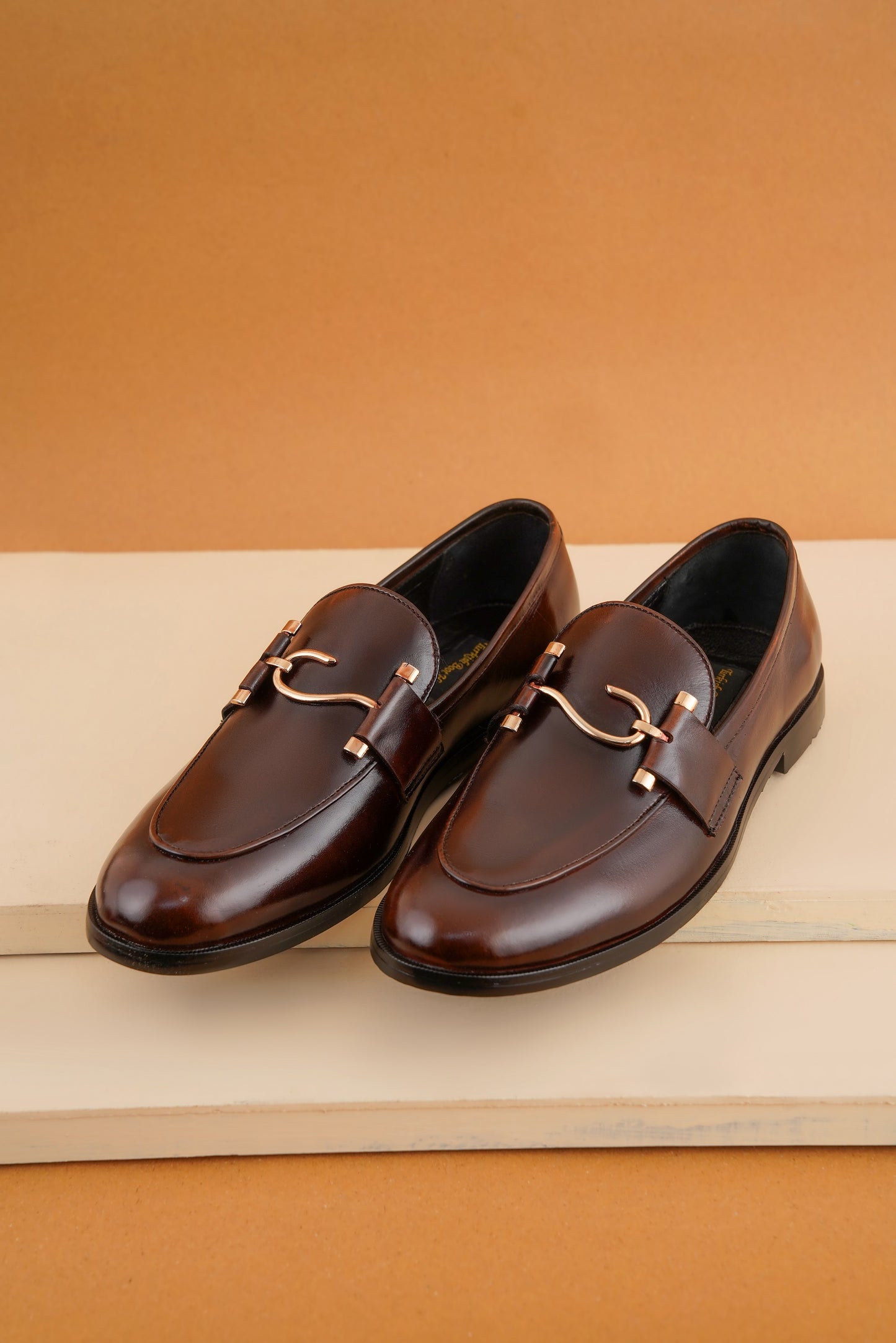 Premium Genuine Leather Horsebit Loafers – Brown CK-3