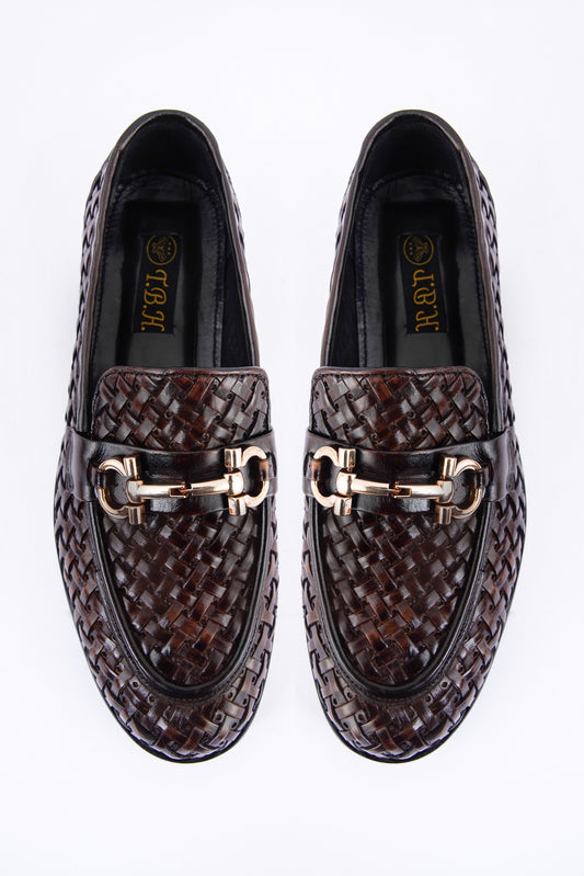 Brown Woven Leather L-1024