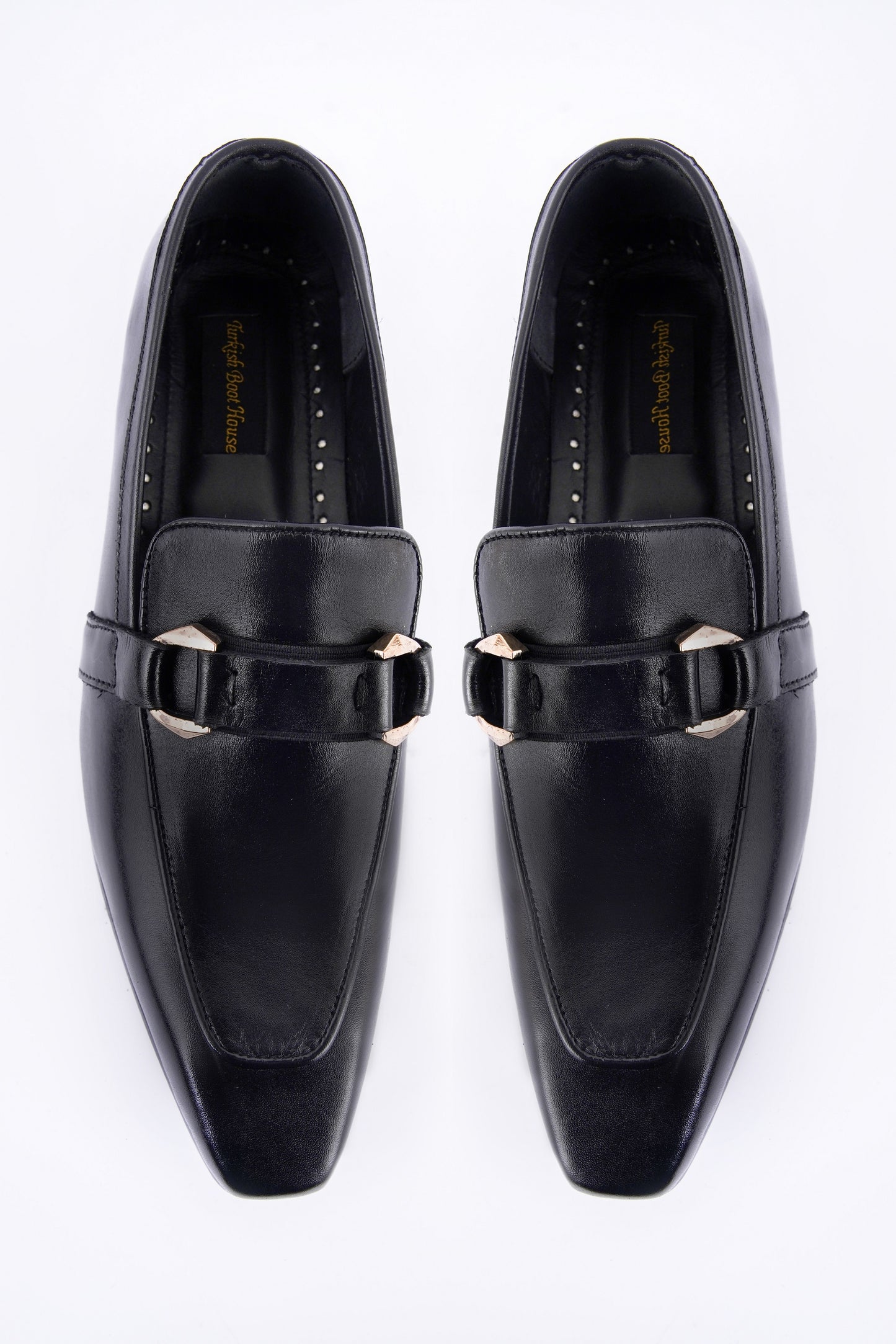 Black Leather Horsebit Formal T-18