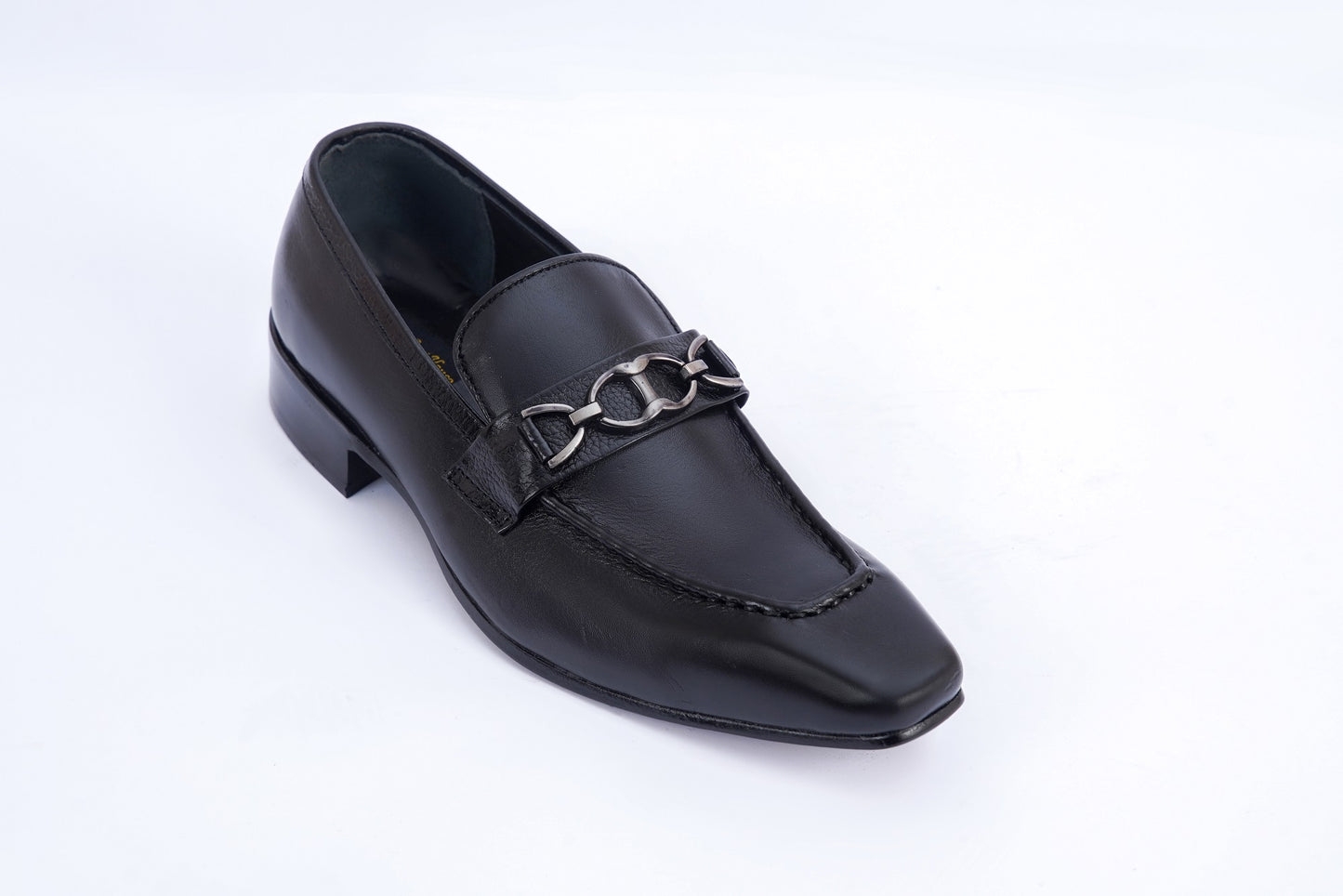 Men’s Black Leather Horsebit Formal– Classic Formal Slip-On Shoes T-24