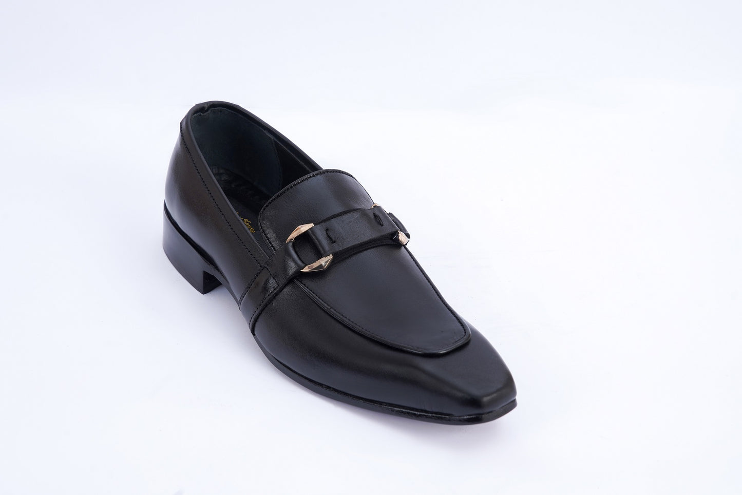 Black Leather Horsebit Formal T-18