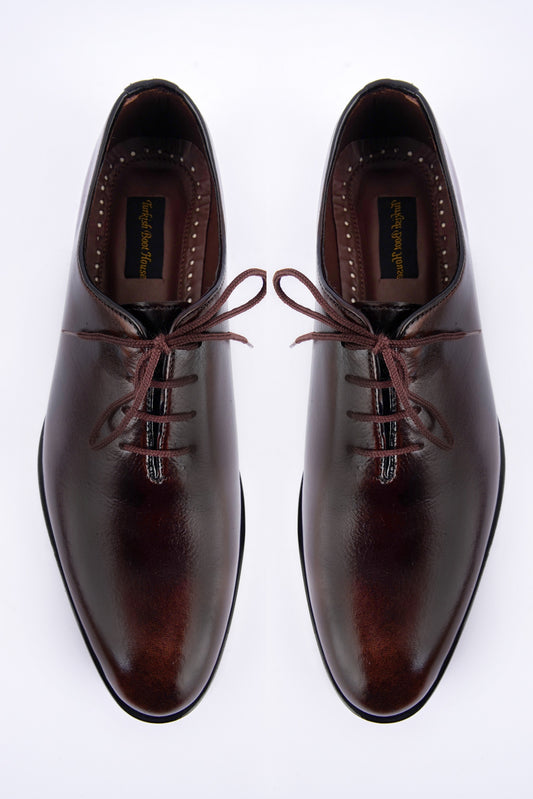 Classic Brown Leather Lace-Up Formal Shoes F-903