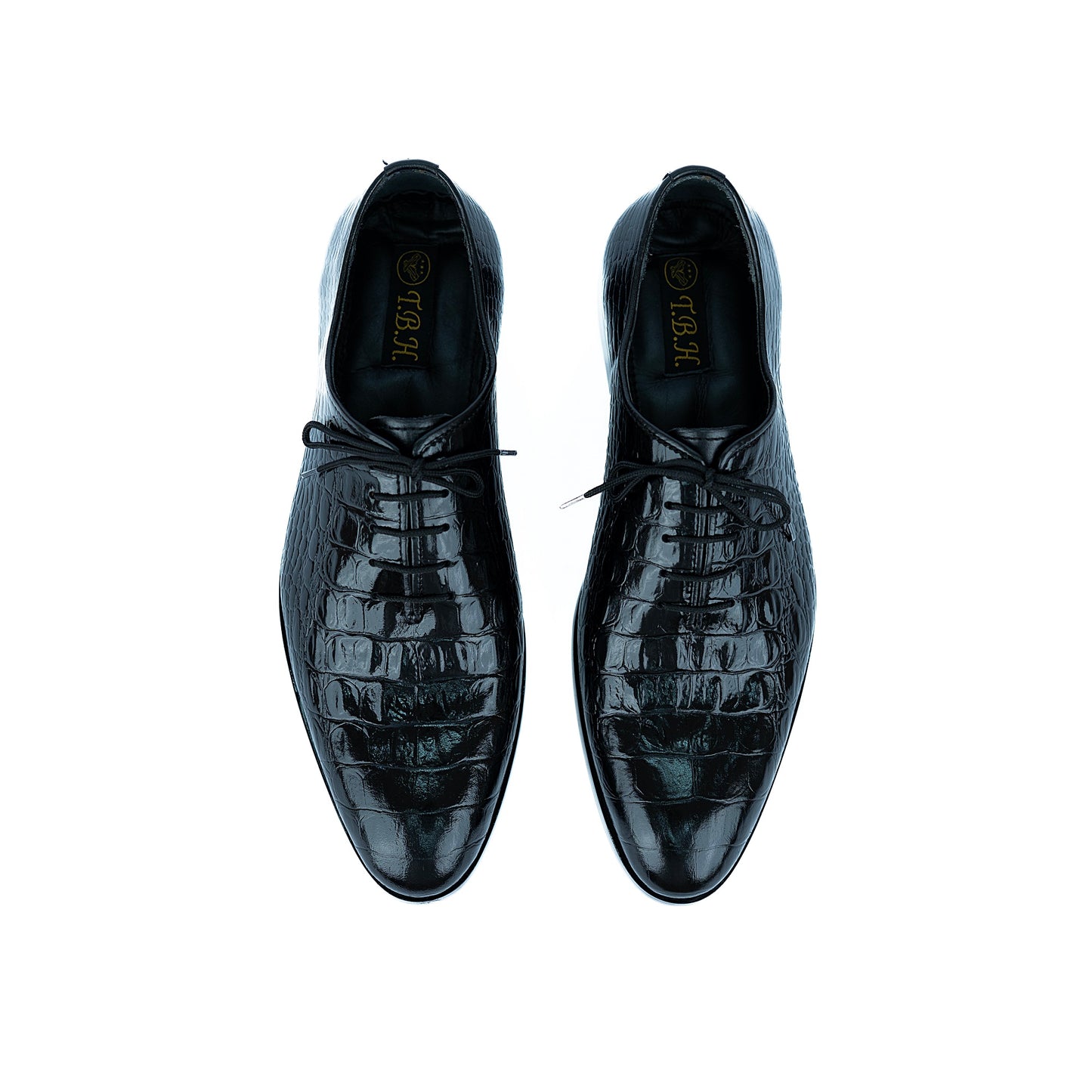 906-Black (Crocodile Texture Formal Shoes)