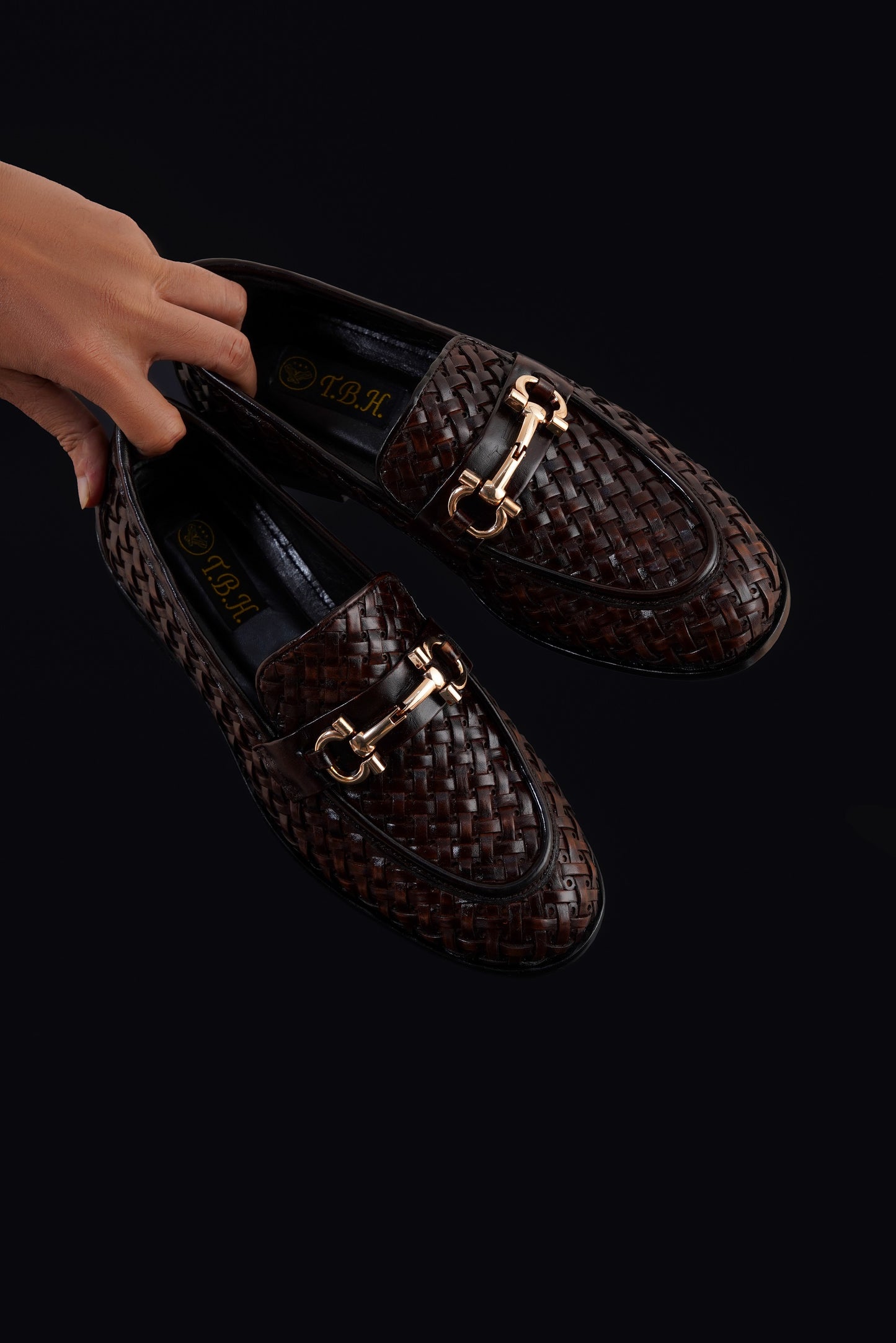 Brown Woven Leather L-1024