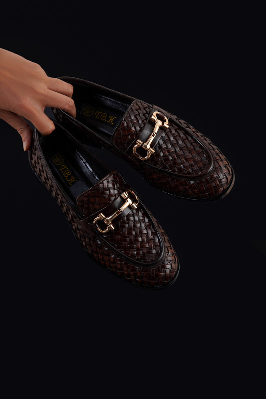 Brown Woven Leather L-1024