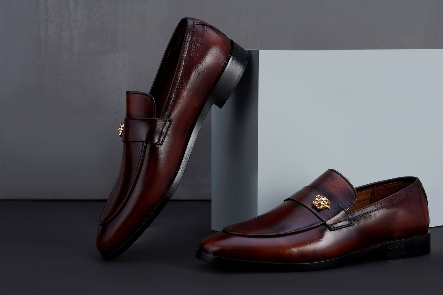 Men’s Brown Leather Horsebit Formal Loafers 00011