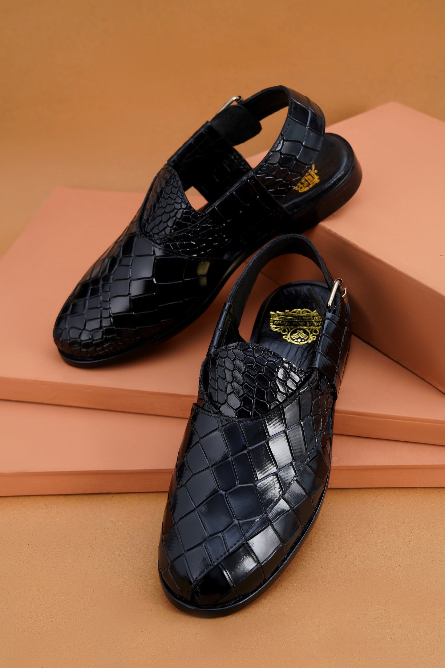 Men’s Black Woven Leather Sandals – Luxury Summer Footwear