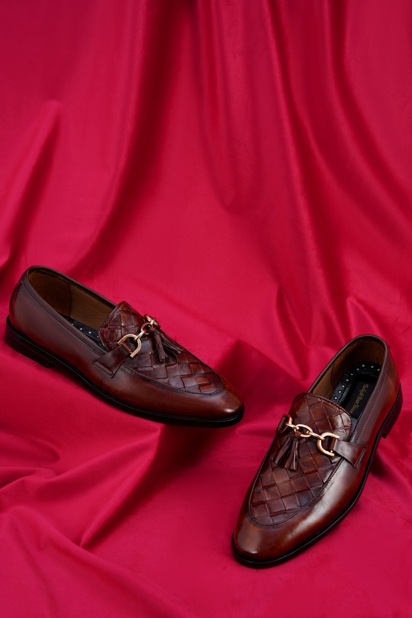 Men’s Green Patina Leather Loafers with Buckle – Luxury Edition