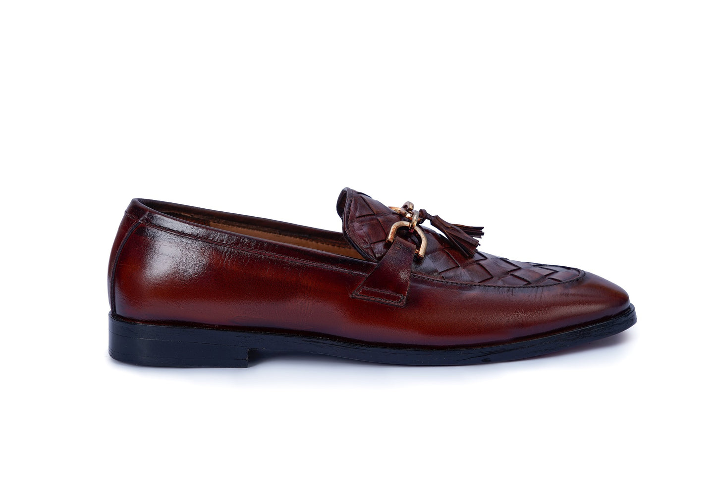 Men’s Green Patina Leather Loafers with Buckle – Luxury Edition