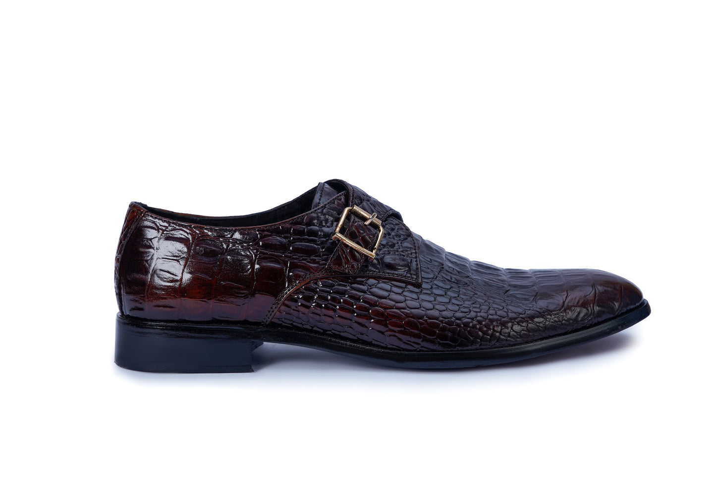 Premium Textured Leather Men’s Formal Shoes – Classic Buckle Design M-73