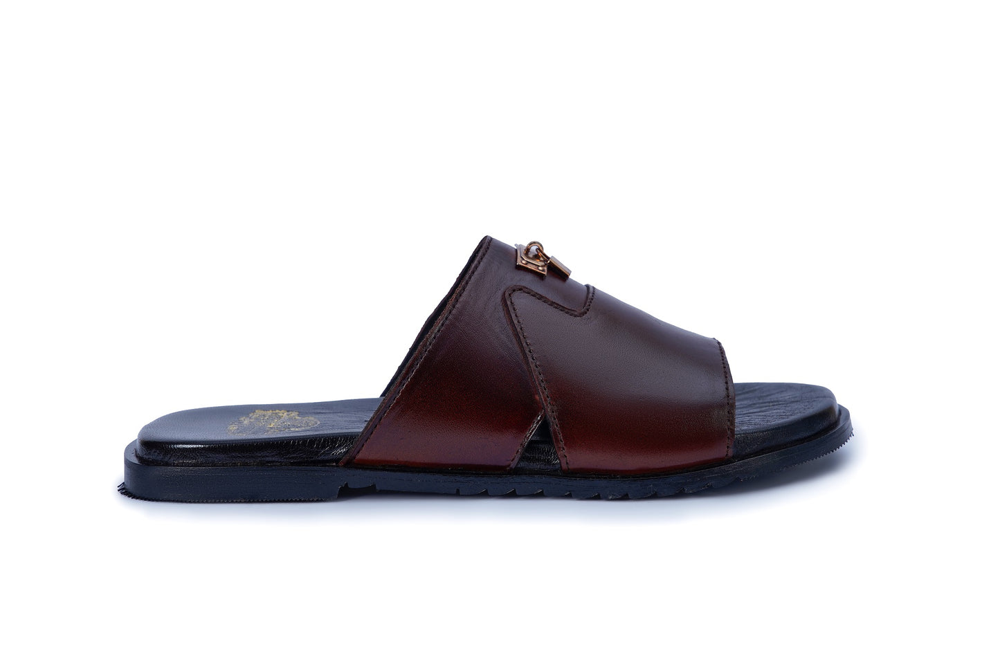 Premium Brown Leather Men’s Slides – Comfortable & Stylish Everyday Wear SL-4