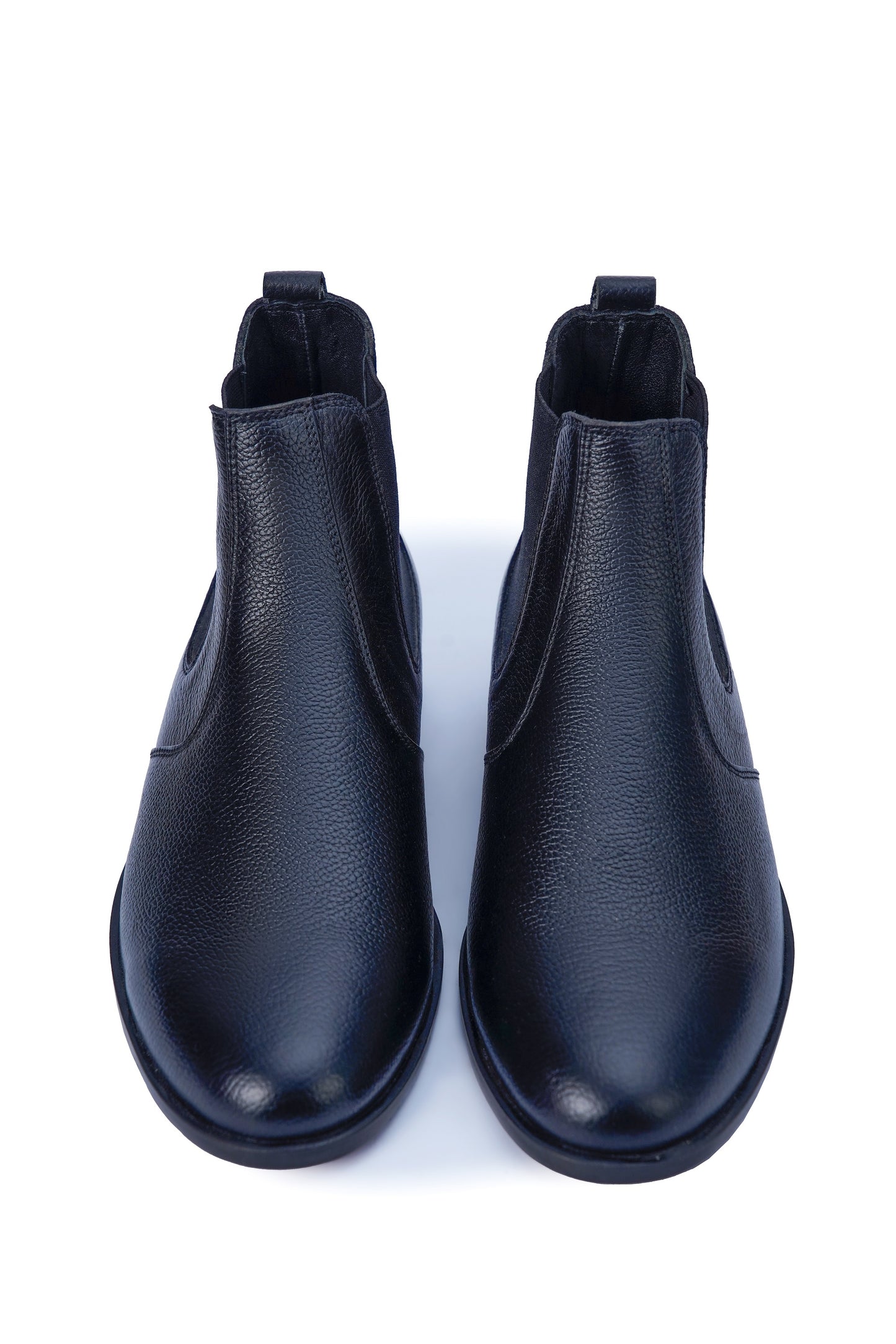 Men’s Classic Black Leather Chelsea Boots – Slip-On Formal Wear Long-00050