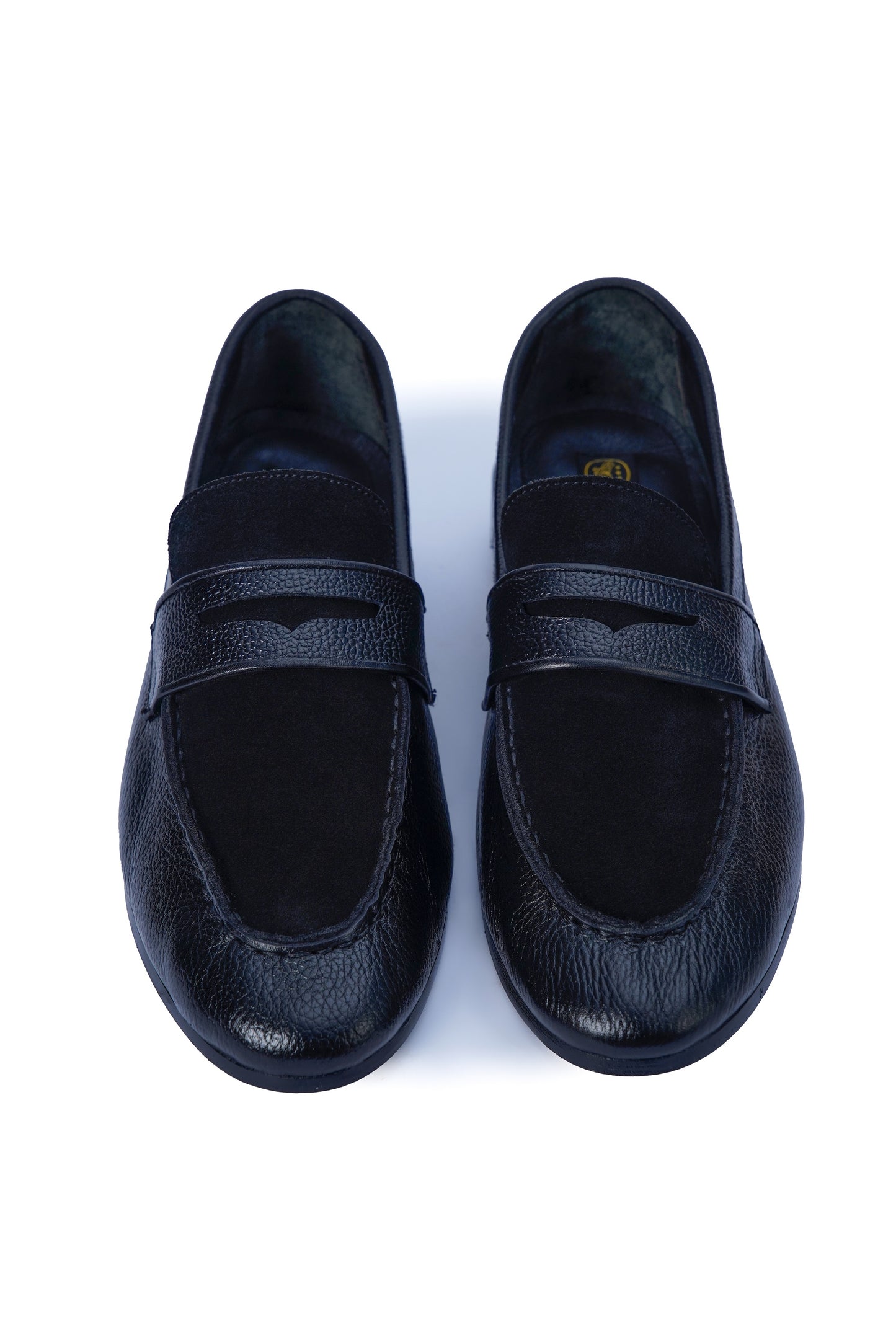 Men’s Black Textured Leather Loafers – Premium Formal Wear