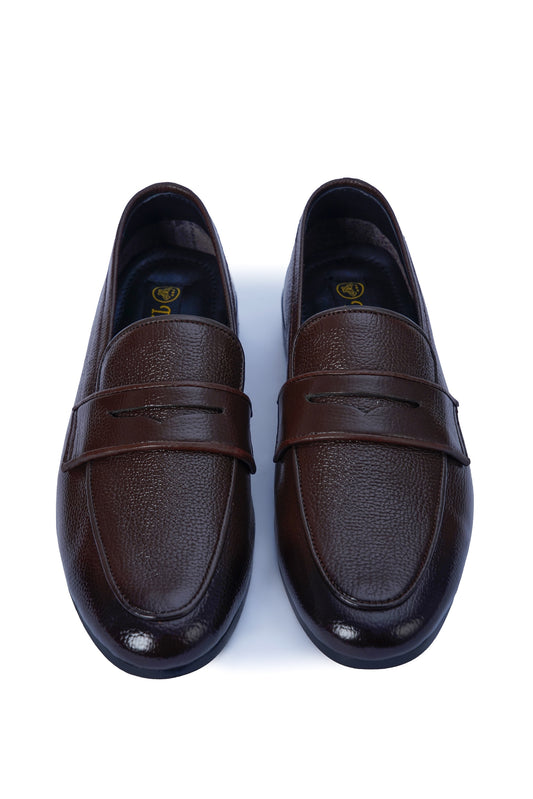 Men’s Classic Black Leather Penny Loafers – Formal Slip-On Shoes